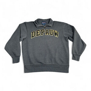 Vintage Depauw University Sweater Adult MEDIUM Gray Sweatshirt JanSport 90s